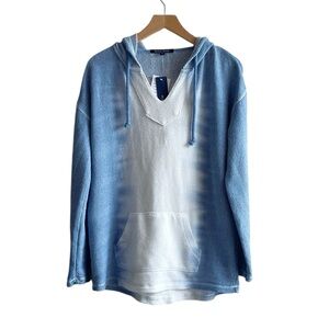 NEW Ocean Drive white and blue tie dye hoodie size M medium